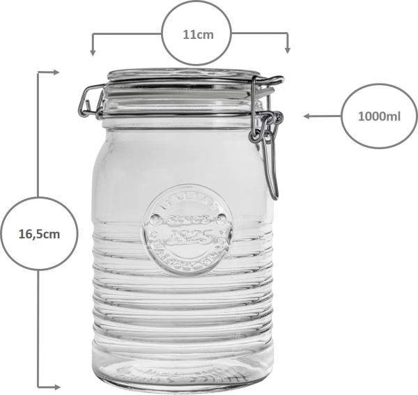 Bügelverschlussglas Officina 1000ml - 1 Stück